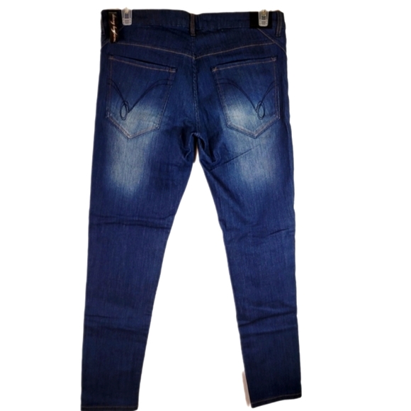 Bebe womens Skinny Boyfriend Jeans dark wash, Size 12 US - Picture 3 of 10